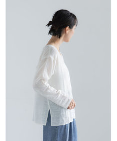 Te chichi レーヨンリネンメッシュシャツ