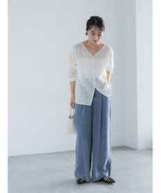 Te chichi レーヨンリネンメッシュシャツ