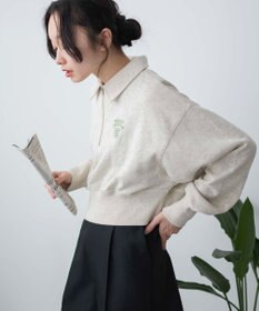 WEGO ハーフZIP襟付きショートスウェット