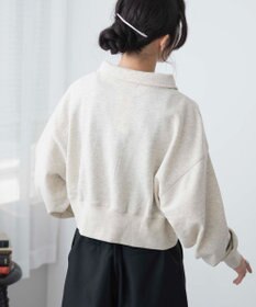 WEGO ハーフZIP襟付きショートスウェット