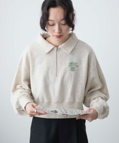 WEGO ハーフZIP襟付きショートスウェット