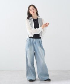 earth music&ecology メッシュストライプショートシャツ