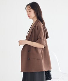 earth music&ecology 【セットアップ対応】リネンライクダブルジャケット