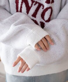 WEGO 【2025年秋冬新作】フラッフィーグラフィックニットBIGプルオーバー