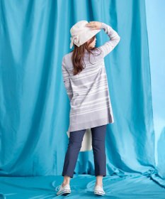 Tiaclasse 【洗える】キーネックボーダーニットチュニック