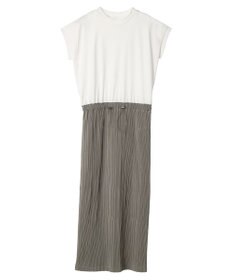 Green Parks プリーツドッキングフレンチワンピース