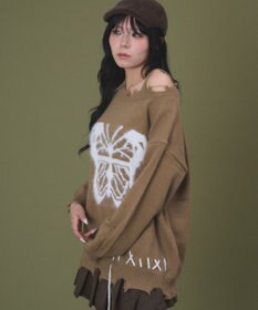 WEGO バタフライダメージニット