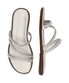INTER-CHAUSSURES 【ITALIAN SHOEMAKERS】ラインストーンストラップフラットサンダル