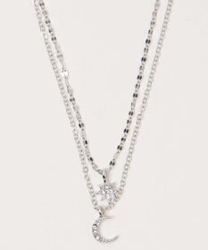 WEGO L2連ムーンキラキラネックレス