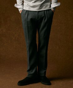 JOSEPH ABBOUD 【キングサイズ・軽量/ストレッチ/尾州産ジャージー素材】ウールミルドジャージータック パンツ