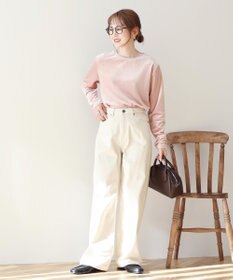 AMERICAN HOLIC ベロアクルーネックカットプルオーバー