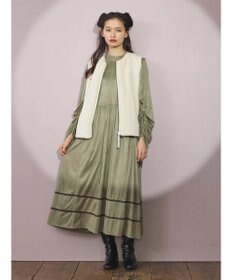 Green Parks ■ＥＳＣＡＲ　スエード調ギャザーキリカエワンピース