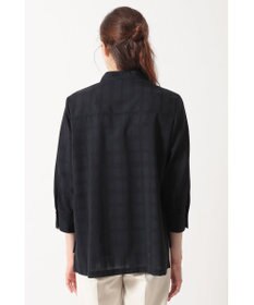 DAKS シャドーチェック 7分袖オーバーシャツ