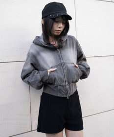 WEGO デニムショートフードブルゾン