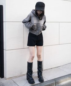 WEGO デニムショートフードブルゾン