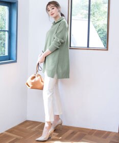 Tiaclasse 【洗える】ハーフジップニットチュニック