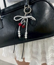 WEGO チェリーリボンビーズキーホルダー