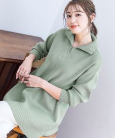 Tiaclasse 【洗える】ハーフジップニットチュニック