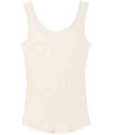 une nana cool 綿100% リブ編みコットン タンクトップ