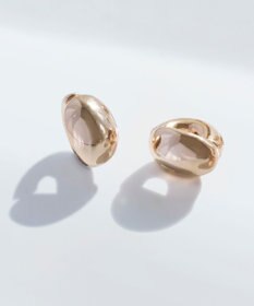 Phoebe 【金属アレルギー対応】オーバルフープスナップイヤリング　シャンパンゴールド