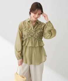Green Parks ＳＥＴ２点フリルビスチェ＋シャツチュニック
