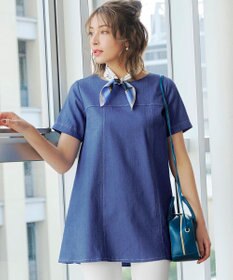 Tiaclasse 【洗える】デニムチュニックブラウス