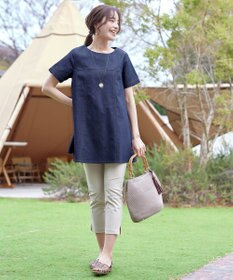 Tiaclasse 【洗える】デニムチュニックブラウス