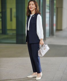 ANY L 【3SET】きちんと見え3点コーデセット（ブラウス＋ジレ＋パンツ）