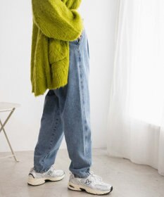 WEGO 【ウエストゴム】ウエストフリルデニムマムパンツ