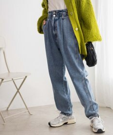 WEGO 【ウエストゴム】ウエストフリルデニムマムパンツ