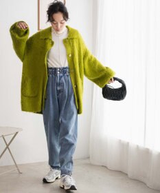 WEGO 【ウエストゴム】ウエストフリルデニムマムパンツ