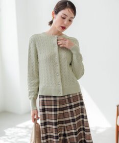 組曲 L 【前後着用可】コットンカシミヤ混2WAYケーブル ニット