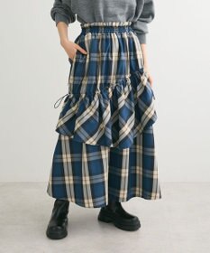 Green Parks ・ＳＵＧＡＲＳＰＯＯＮチェックドロストティアードスカー