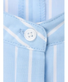 earth music&ecology バンドカラーストライプシャツ