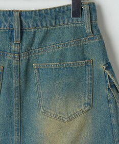 WEGO ヴィンテージウォッシュデニムカーゴミニスカート