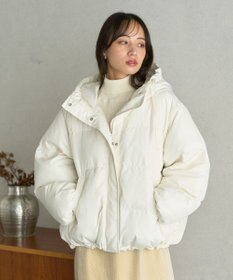 earth music&ecology フーディーパファーブルゾン