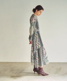 GRACE CONTINENTAL カフタンプリントロングワンピース