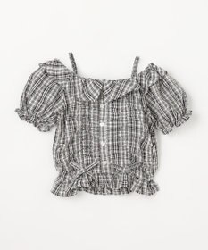 ANY KIDS 【洗濯機可能】2WAY チェックブラウス