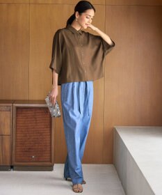 自由区 【カタログ掲載】コットンリネンシャンブレーテーパード パンツ