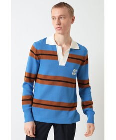 DAKS Vネックボーダーニットトップス