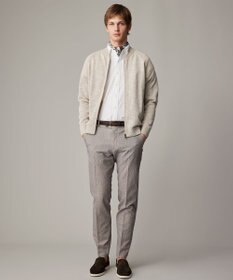 JOSEPH ABBOUD 【イタリア糸使用/清涼感/軽い/洗える/サスティナブル】スラブギマ ニット  ジップ ブルゾン