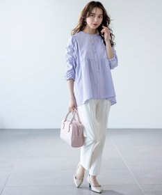 ANY SIS 【ストレッチ・接触冷感・撥水・UVカット・洗える】エアリーストレッチ テーパードパンツ