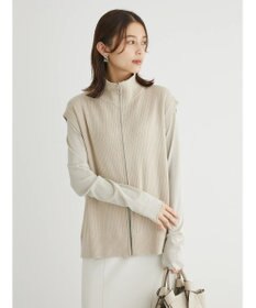 Green Parks ＺＩＰ付きリブニットベスト