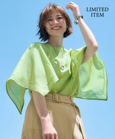 自由区 【WEB限定・接触冷感・洗える】シアーラミーローンイレギュラーヘムスリーブ ブラウス