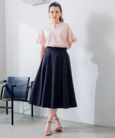 組曲 S 【汗ジミ防止・撥水】GIZAプレーティング天竺袖フリル カットソー