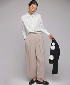 組曲 S 【組曲×setsuko sagittaire】フラワーフリルシャーティング ブラウス