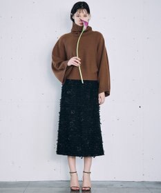 自由区 【カトリエムブーケ】Tweed a fleurs et rubans リボンツイードスカート