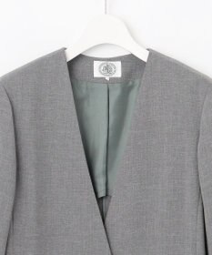 J.PRESS LADIES 【セットアップ対応】MELANGE ライトツイル ノーカラー ジャケット