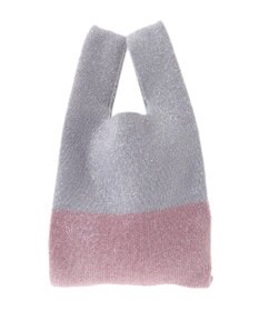 earth music&ecology バイカラーキラキラニットハンドバッグ