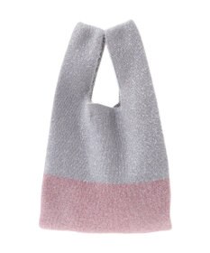 earth music&ecology バイカラーキラキラニットハンドバッグ